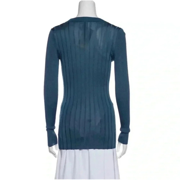 ST JOHN Ribbed Cardigan Size Medium - Picture 10 of 11